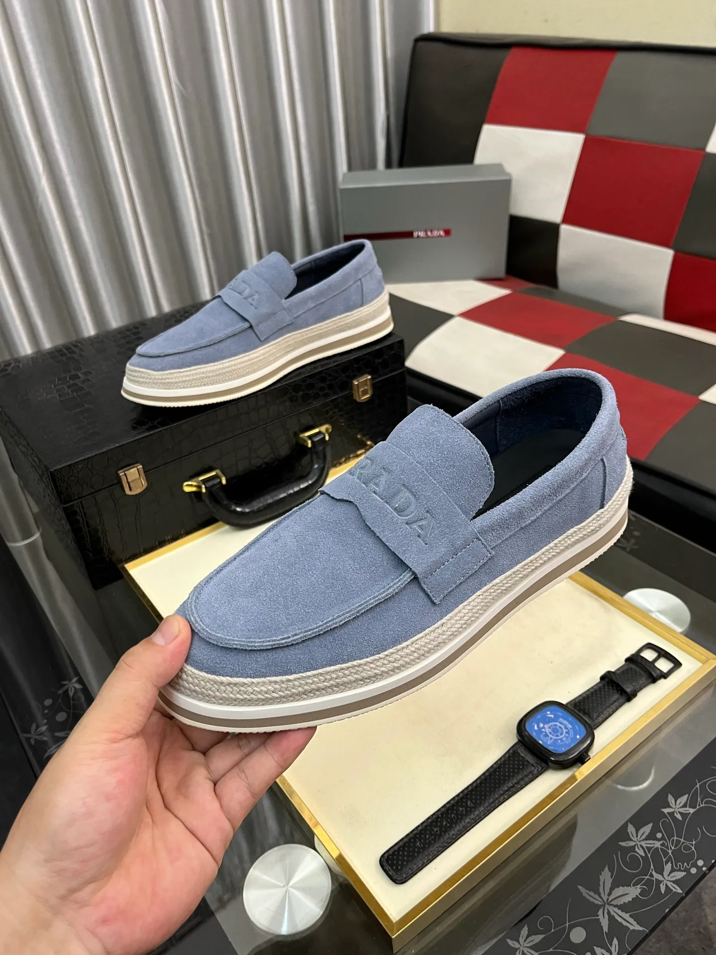 Men's men's shoes 💰458⌚️⌚️prada: new spring and summer casual shoes, sports sneakers, fabric: imported cowhide, lining: original lining, sole: original sole, size: 38-445️⃣color optional